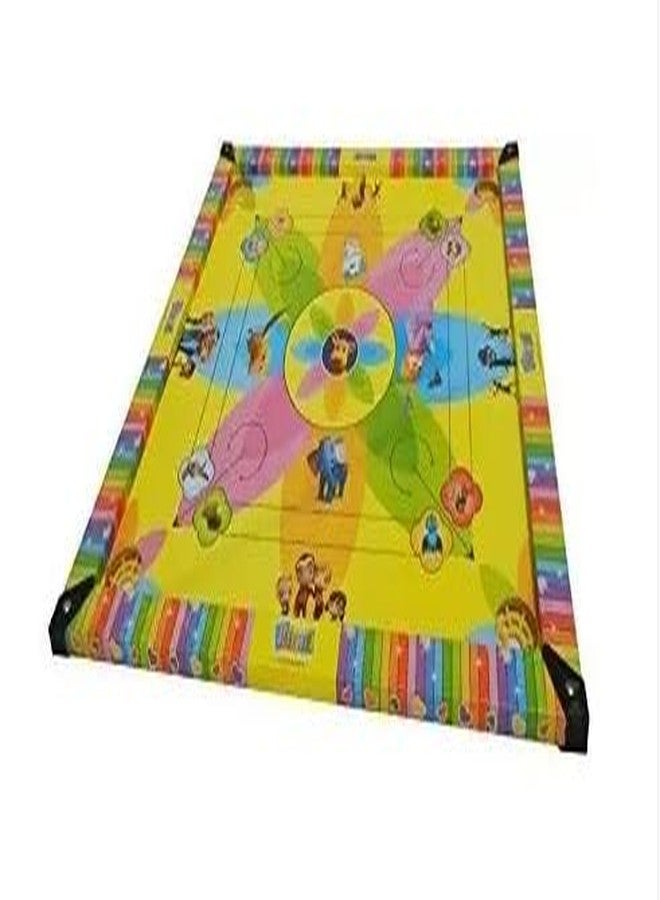 GENZ 2 in 1 Big Size Colourful Carrom Board with Ludo for Kids with Wooden Material Carrom Board Game